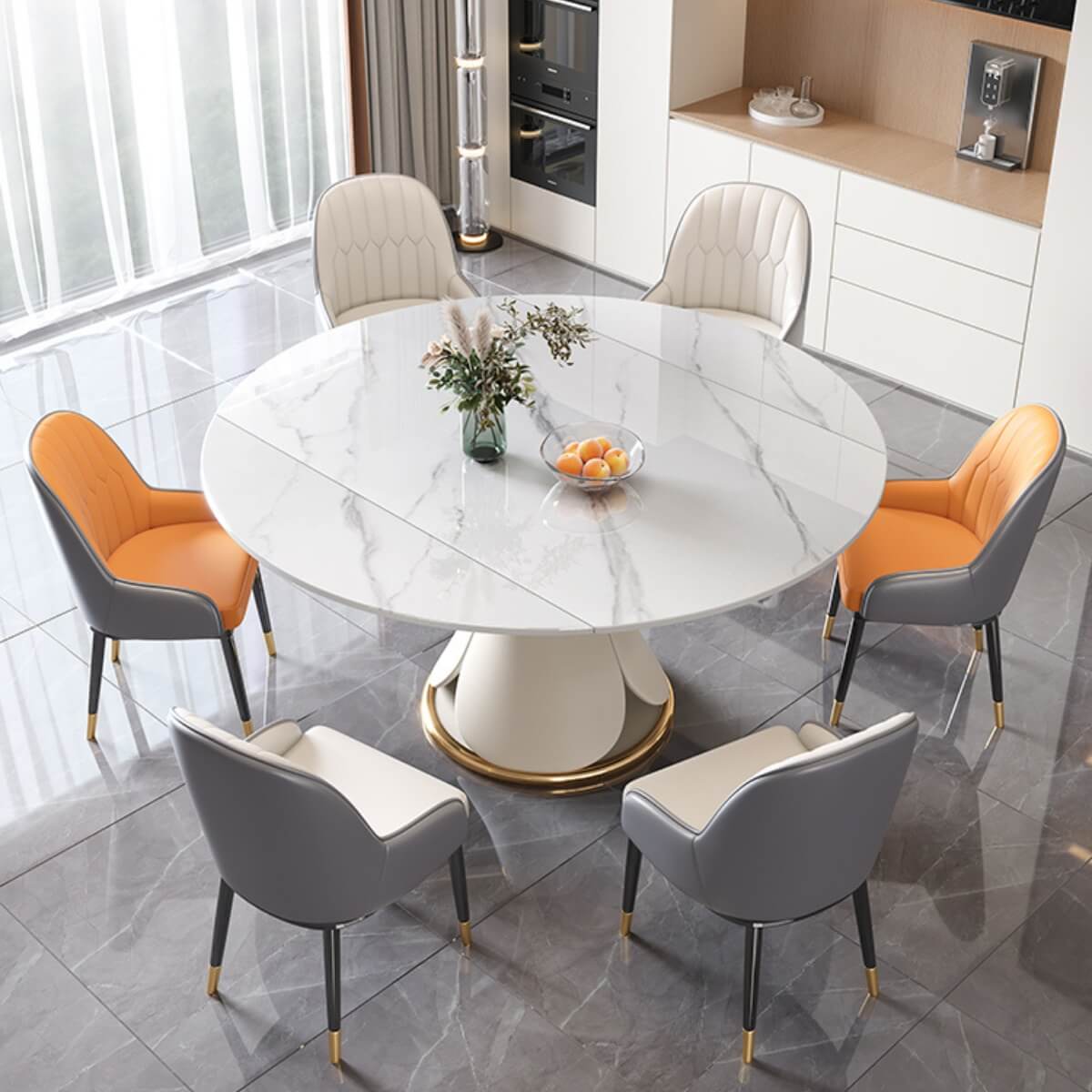 Tundra-M332-Premium-Round-Rotating-Dining-Table-elegant-interior-Australia-1