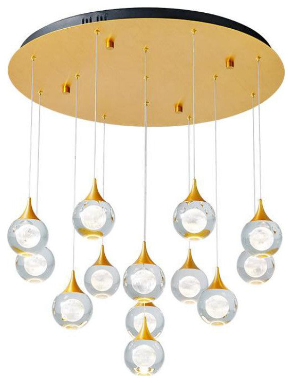 Close-up detail of Twinkle large chandelier showcasing ball-shaped crystals and intricate craftsmanship