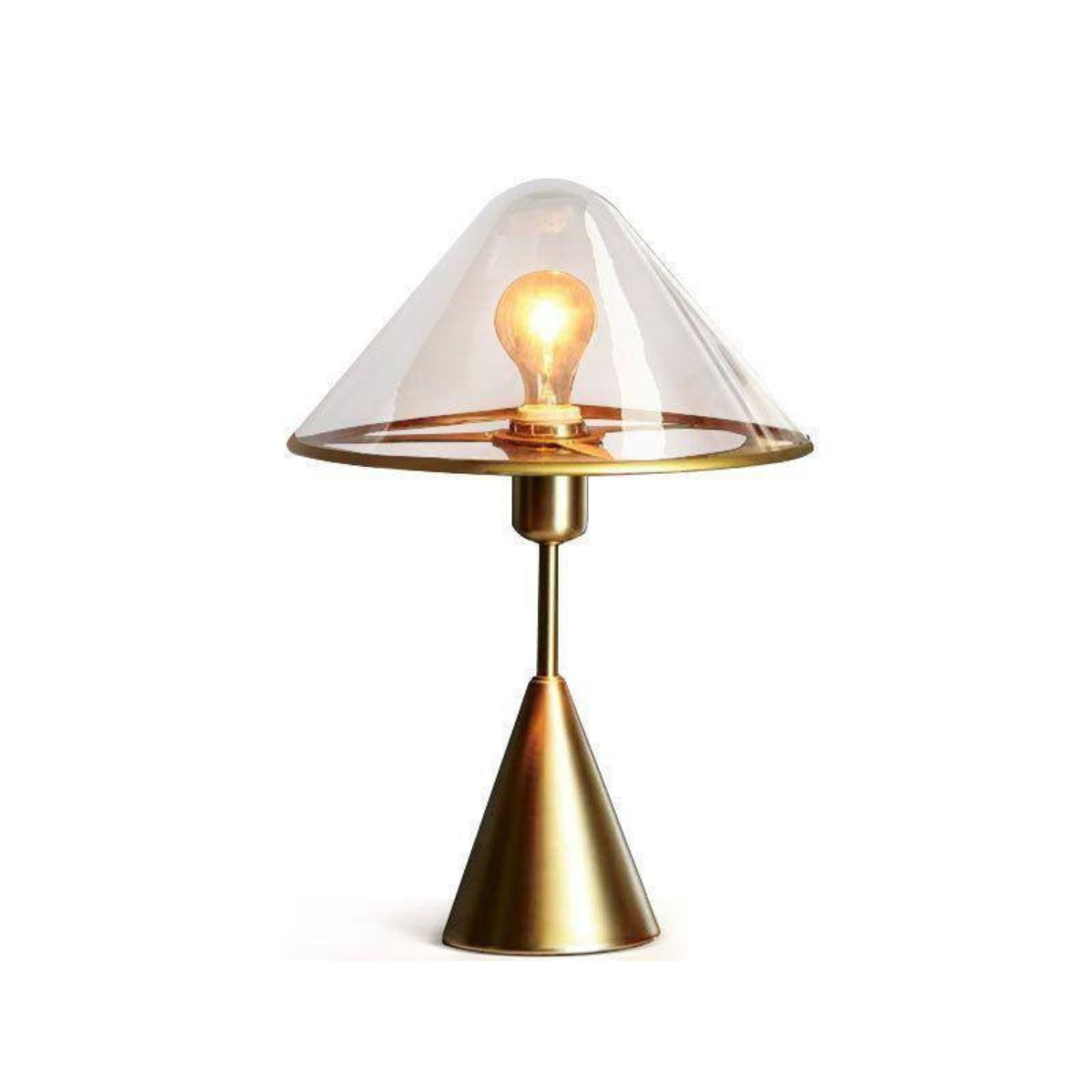 Venus Mushroom-Shaped Clear Glass Shade Table Lamp