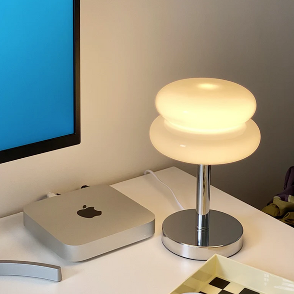 Virgo mushroom-shaped LED bedside table lamp, modern ambient lighting for stylish bedrooms