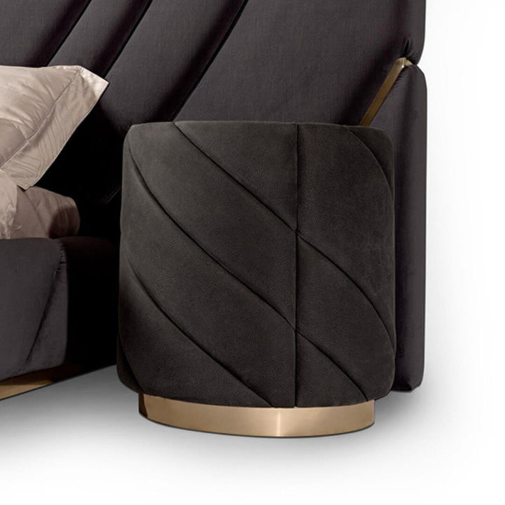 Visionnaire bed side table angled right side showing sleek finish