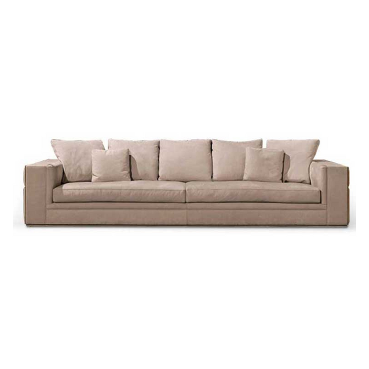 Visionnaire customized 4-seater sofa with European solid wood frame and premium leather upholstery