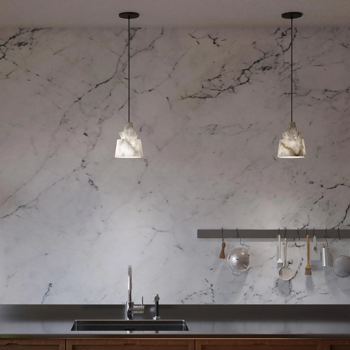 White Alabaster Pendant Light - Pre Order