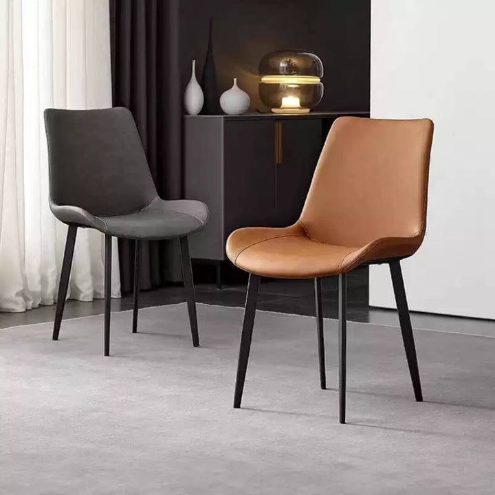 Side view of Y80 Hype Chair in brown upholstery, elegant interior with modern stylish design