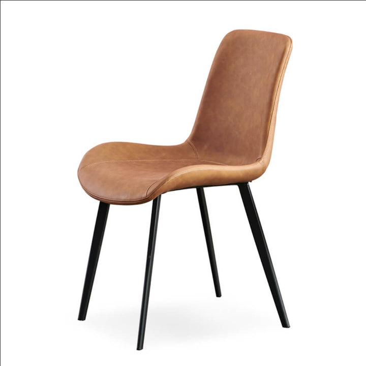 Side view of Y80 Hype Chair in brown upholstery, elegant interior with modern stylish design