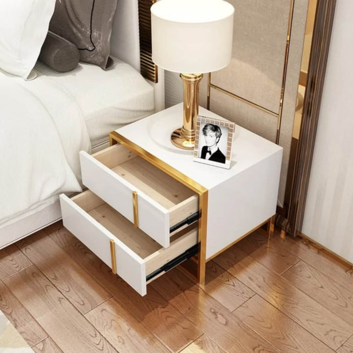 Modern bedside table Zara model showcased in elegant room interior