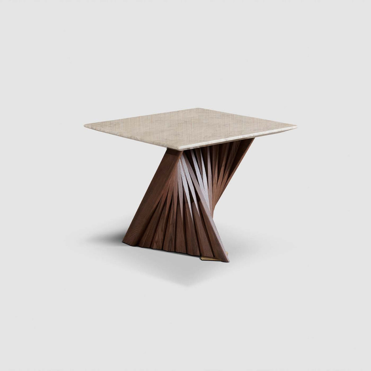 Cadence side table with solid wood base, model 01, featuring custom-made modern minimalist design