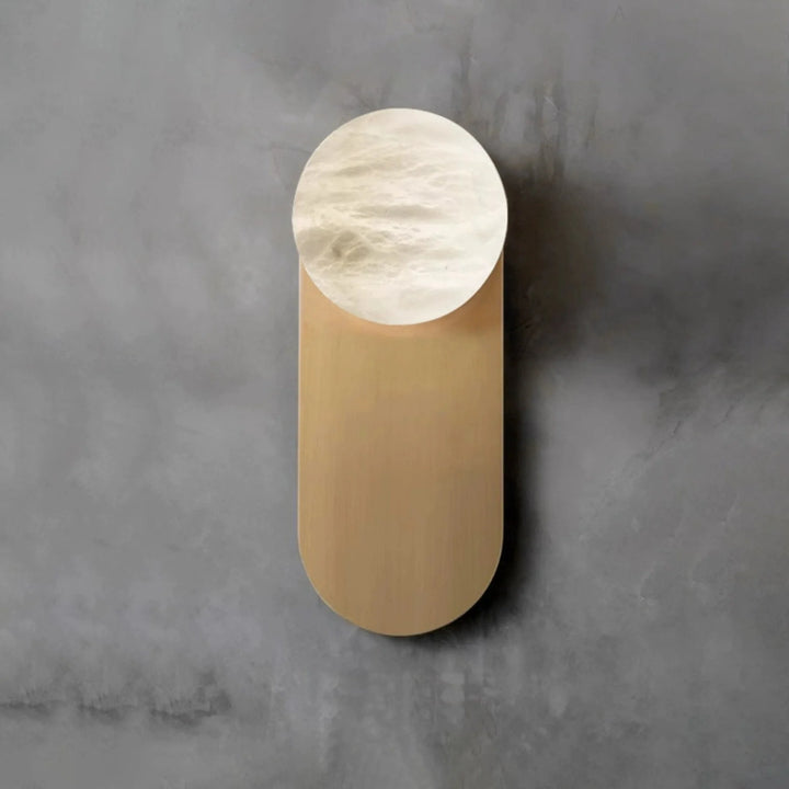 Front view of Adrion Alabaster Wall Light with marble ball modern stylish wall lamp