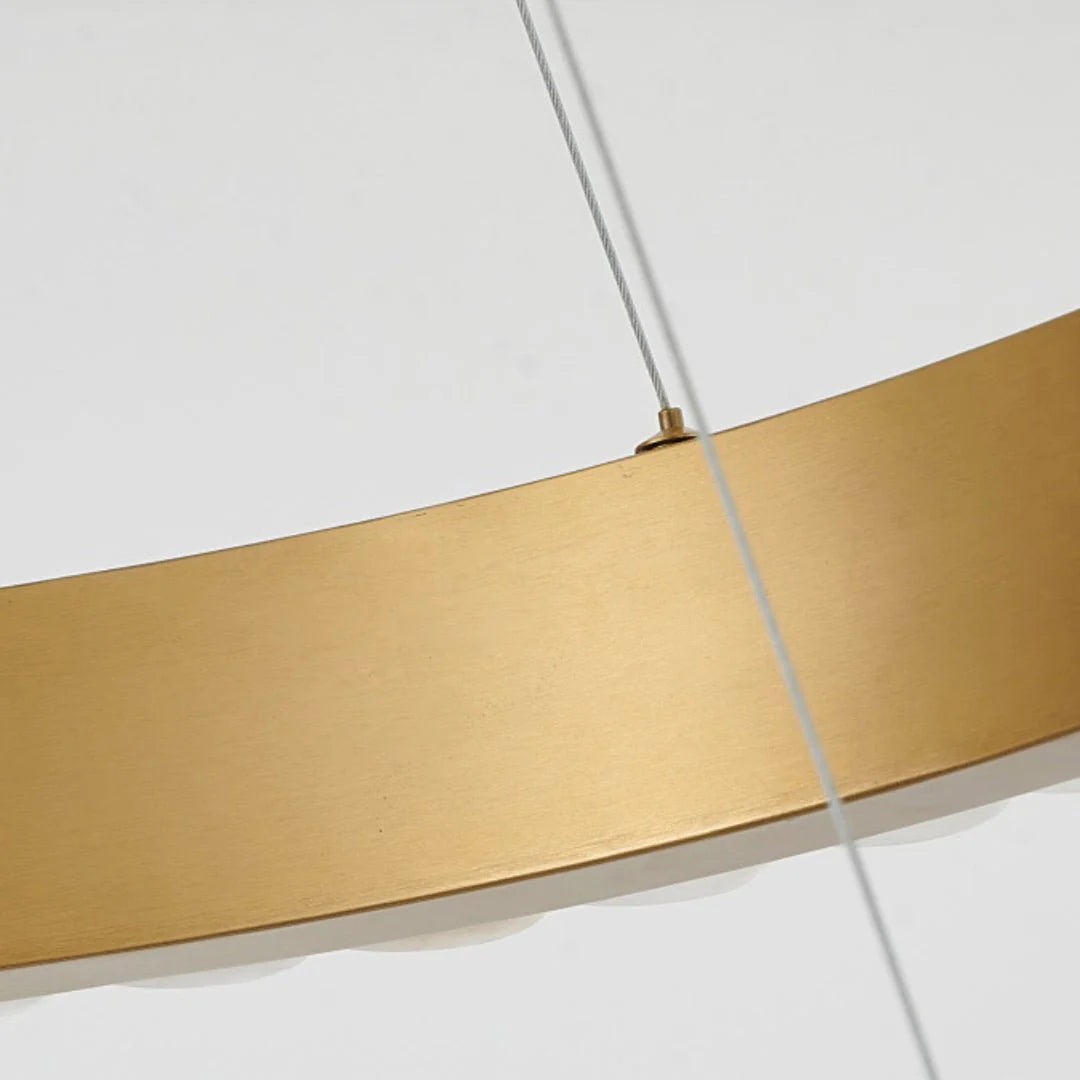 Alabaster Avalon Halo chandelier inside ring view showcasing luxury modern lighting for elegant home interiors