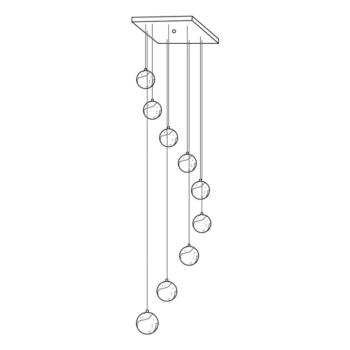 Alabaster Balls Cluster Chandelier 9-Light Modern Lighting View