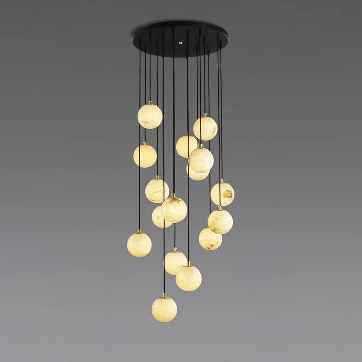 Alabaster Balls Cluster Chandelier 16-Light Modern Lighting Ceiling Plate View