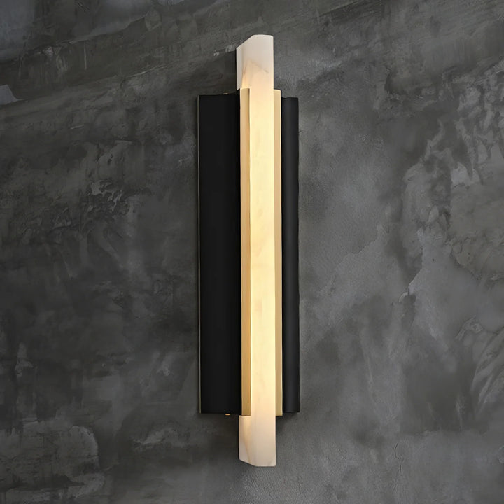 Alabaster Blade wall sconce modern lighting with a front view showcasing sleek contemporary design