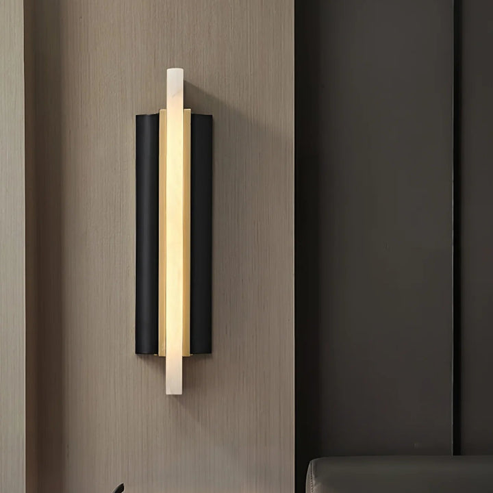 Alabaster Blade wall sconce modern lighting with a front view highlighting sleek contemporary design