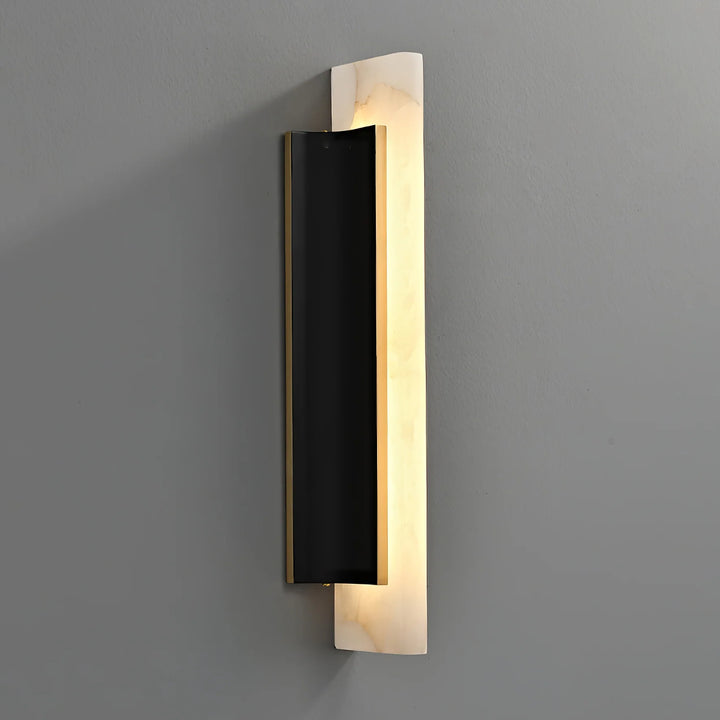 Alabaster Blade wall sconce modern lighting displaying a side view for elegant contemporary interiors