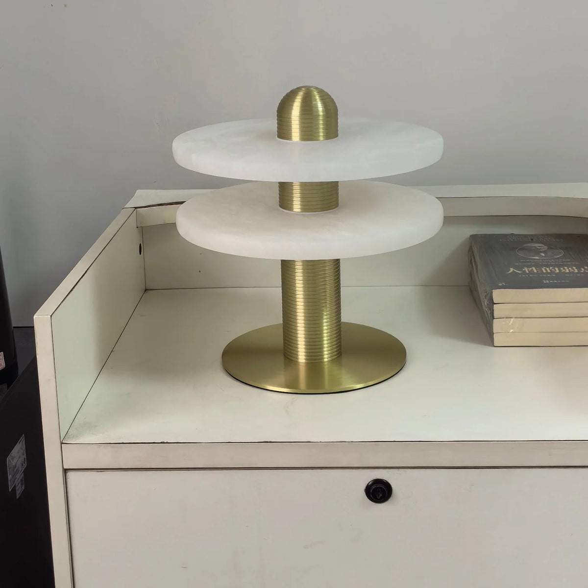 Alabaster Comet Table Lamp table view modern elegant lamp for bedside or desk stylish interiors