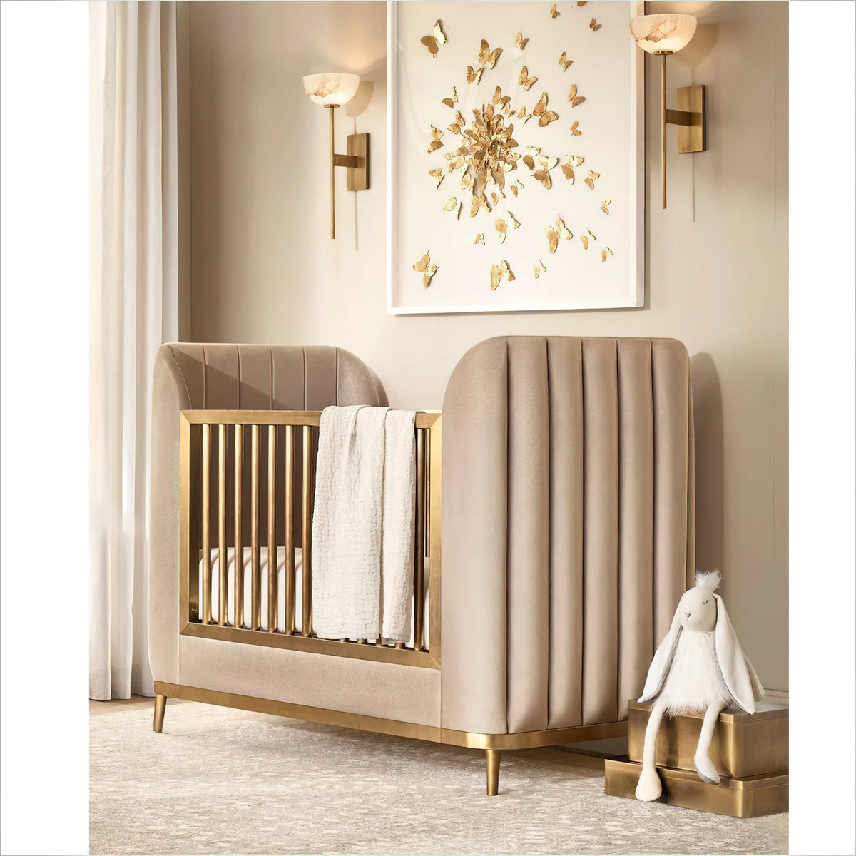 Alabaster cup wall lamp lighting décor on bedroom wall for stylish home interiors