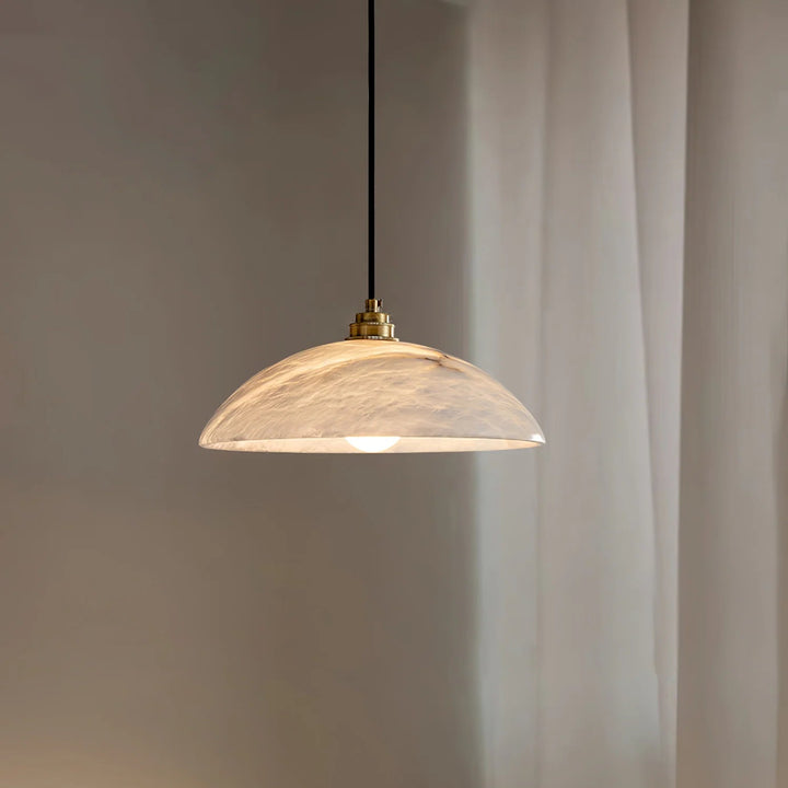 Alabaster dome swag pendant lamp, elegant lighting and stylish home decor