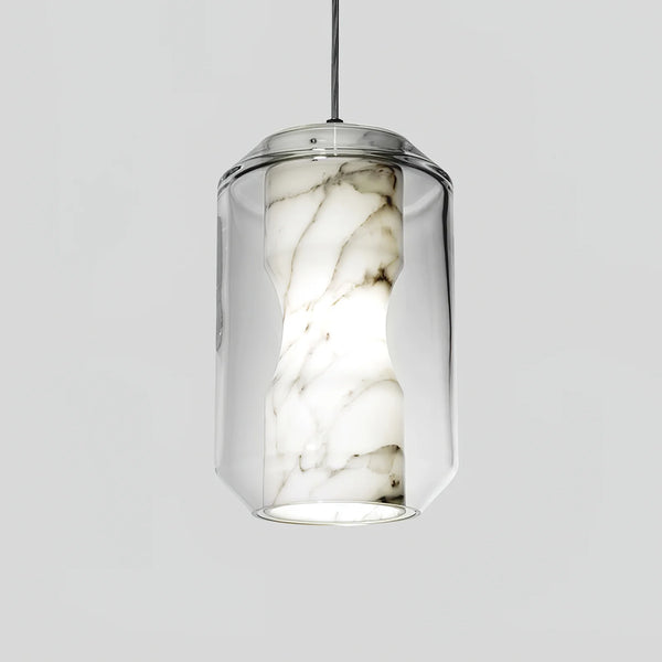 Cylinder alabaster pendant light with modern lighting design