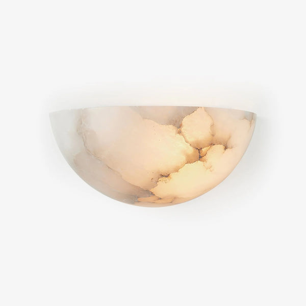 Alabaster half moon wall sconce 01, modern decorative wall light for elegant home interiors
