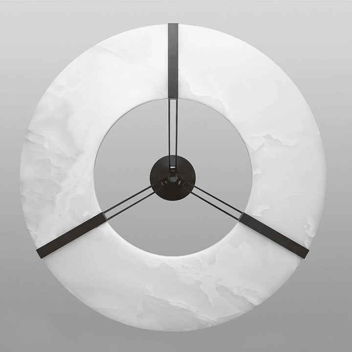 Alabaster Halo luxury pendant light bottom view, showcasing sleek modern design for stylish home interiors