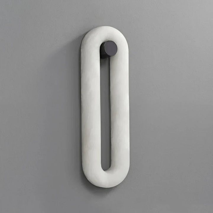 Alabaster loop wall light contemporary modern lighting side perspective view