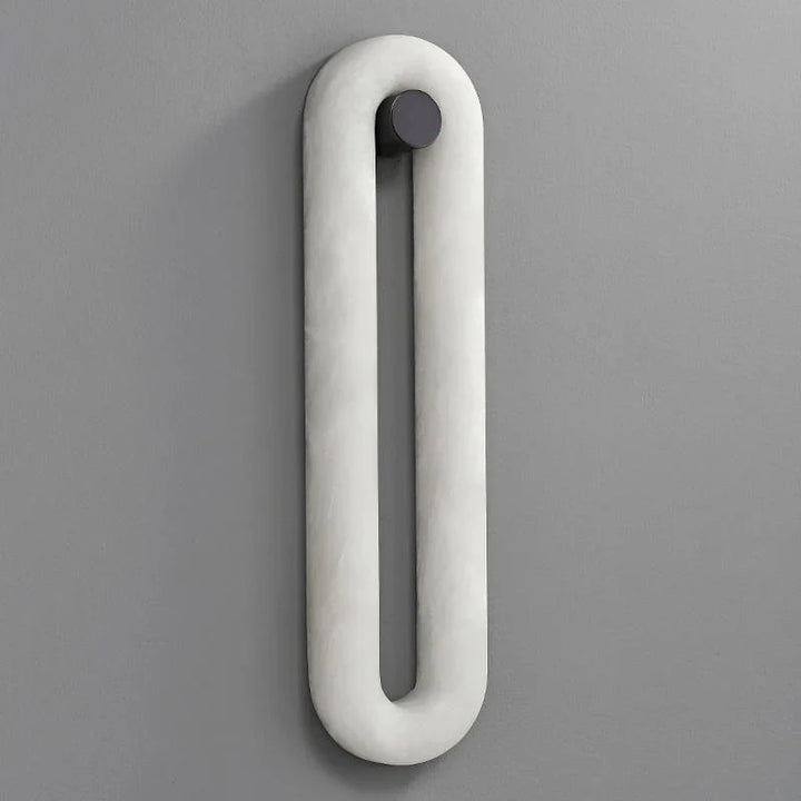 Elegant side view of alabaster loop wall light modern wall-mounted fixture