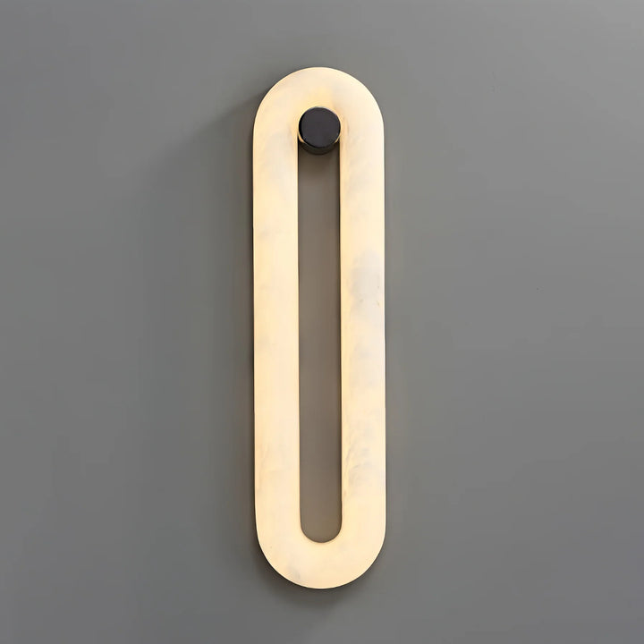 Modern alabaster loop wall light stylish front angle view contemporary fixture