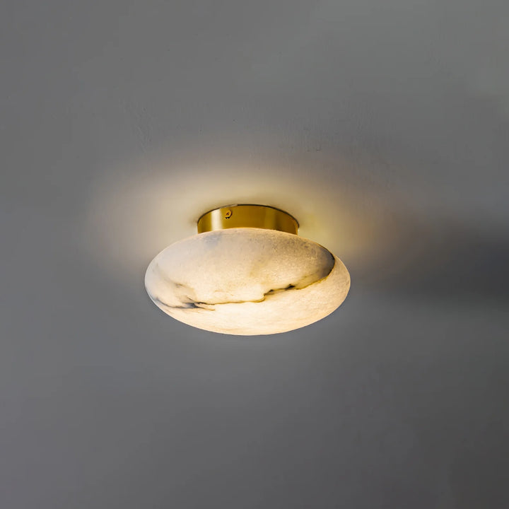 Alabaster luxury oval ceiling lamp showcasing elegant design and soft ambient illumination
