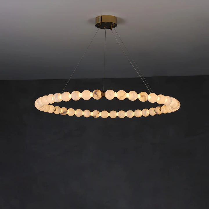 Alabaster Orb Ring luxury chandelier hanging view, showcasing elegant modern design for stylish home interiors