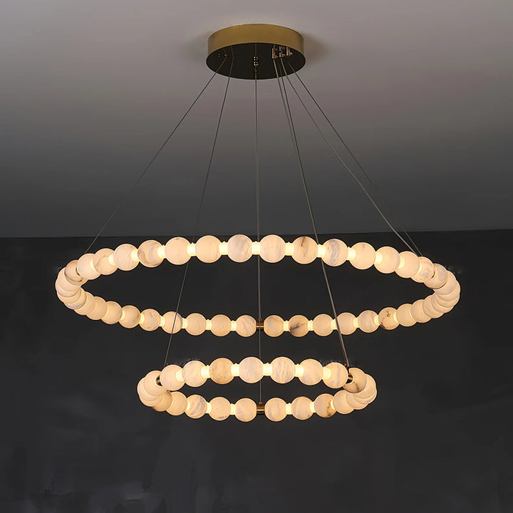 Alabaster Orb Ring luxury chandelier, elegant modern design for stylish home and interior lighting