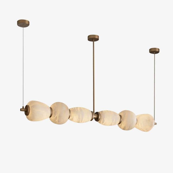 Alabaster Pebble linear chandelier luxury lighting with elegant design for modern contemporary interiors