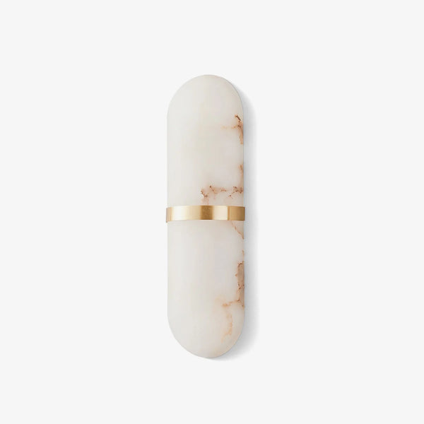 Alabaster Pill Wall Light Lamp Front View Elegant Indoor Lighting Fixture