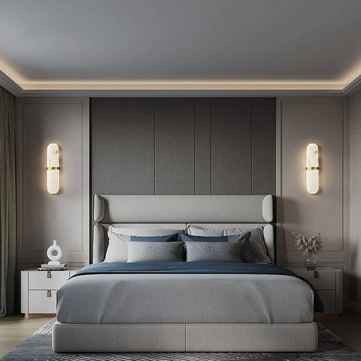 Alabaster Pill Wall Light Lamp in Bedroom Modern Indoor Lighting Fixture