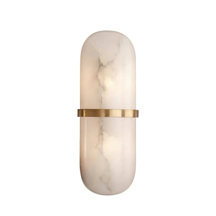 Alabaster Pill Wall Light Lamp Front View Modern Elegant Indoor Wall Lighting