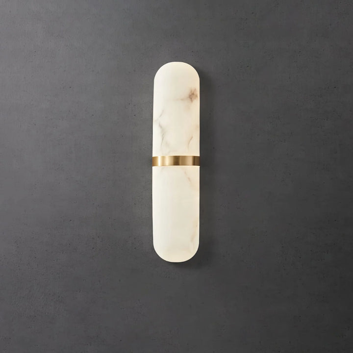 Alabaster Pill Wall Light Lamp Front View Modern Elegant Indoor Wall Fixture