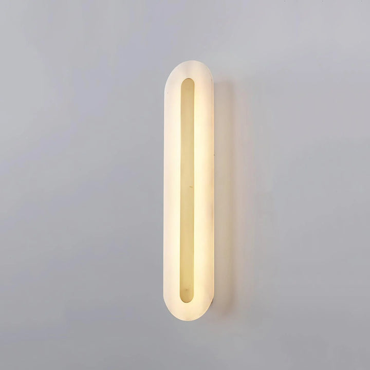 Alabaster rounded marble wall light, contemporary lighting decor for modern home interiors