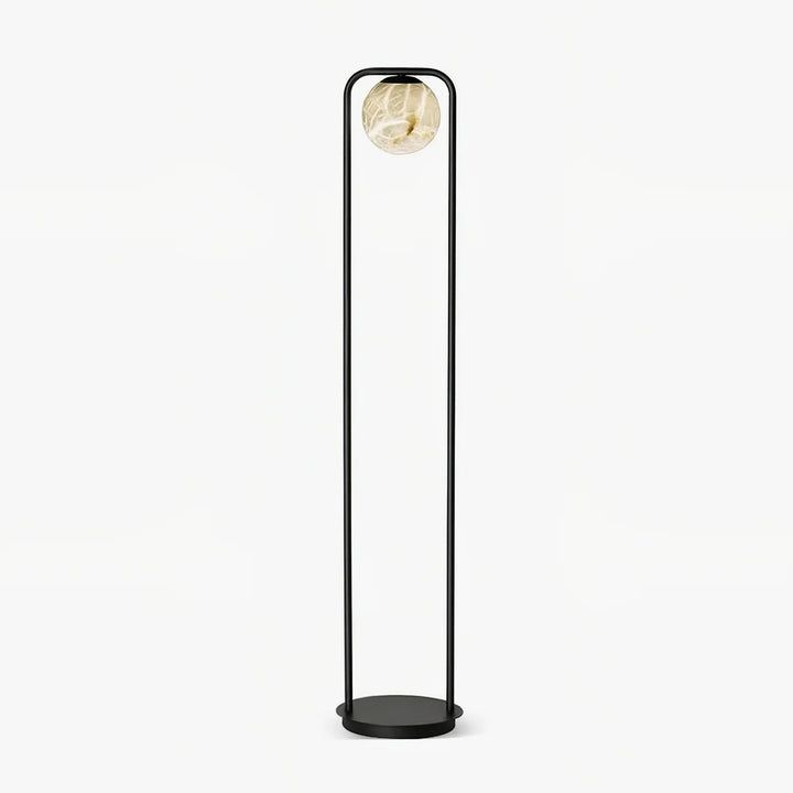 Alabaster Tribeca floor lamp front view in modern living room