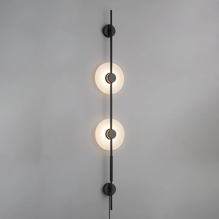 Side view of Alabaster Vertical Plug-In Wall Sconce, modern lighting, elegant home décor interior