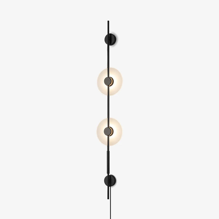 Front view of Alabaster Vertical Plug-In Wall Sconce, modern lighting, elegant home interior décor