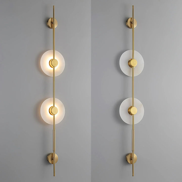 Alabaster vertical wall sconce side view – elegant modern lighting for stylish interiors