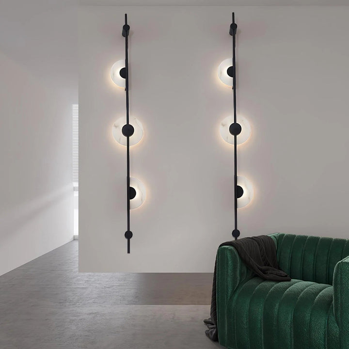labaster vertical wall sconce in living room – modern elegant lighting for stylish interiors