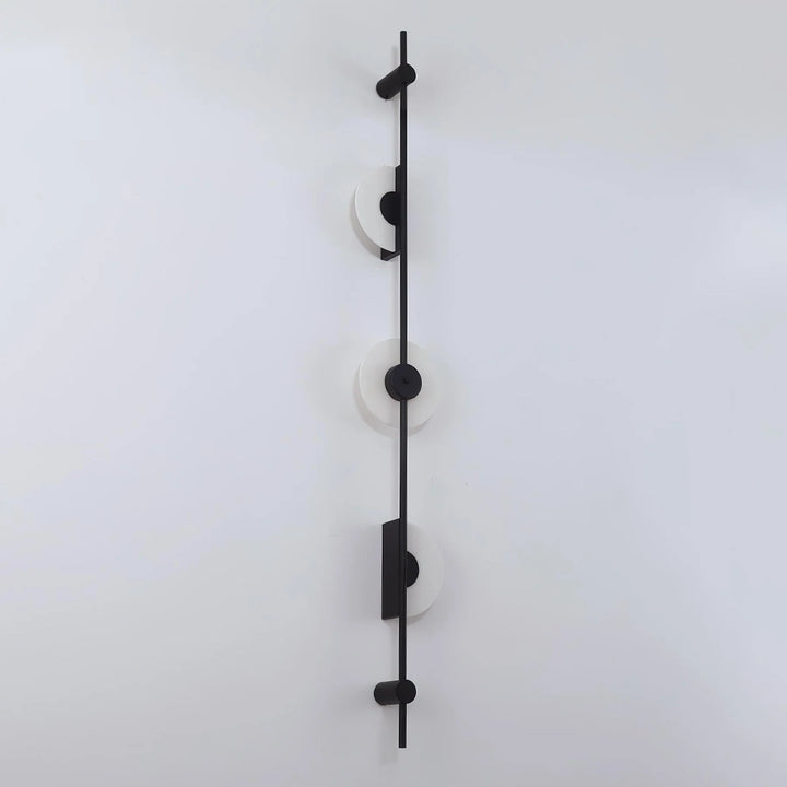 Alabaster vertical wall sconce front view – elegant modern lighting for stylish interiors