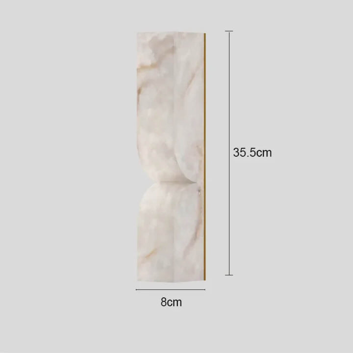 Dimension diagram of alabaster wall light modern sconce – precise measurements for installation and fitting.