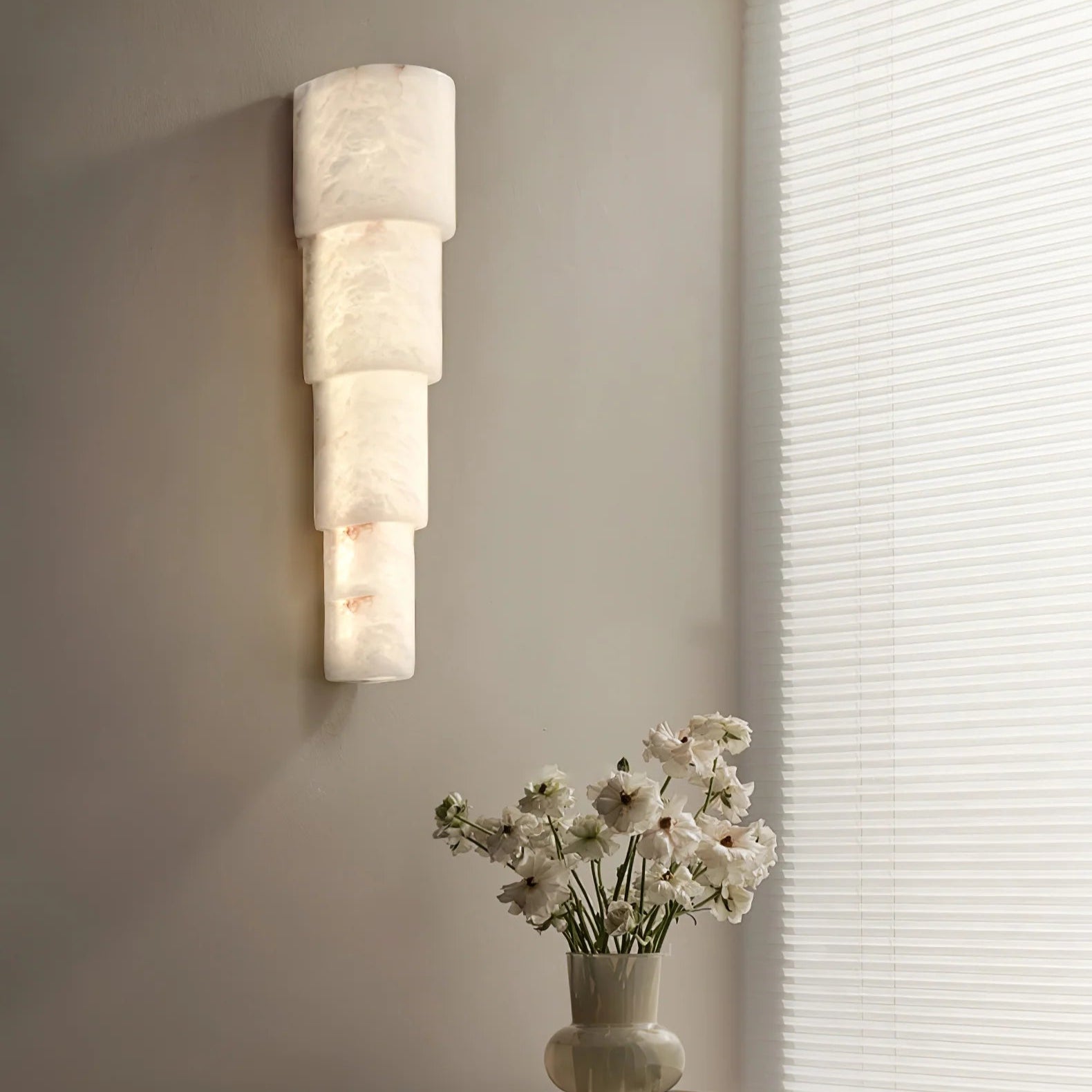 Alba Cascade alabaster wall sconce modern lighting fixture for elegant home décor