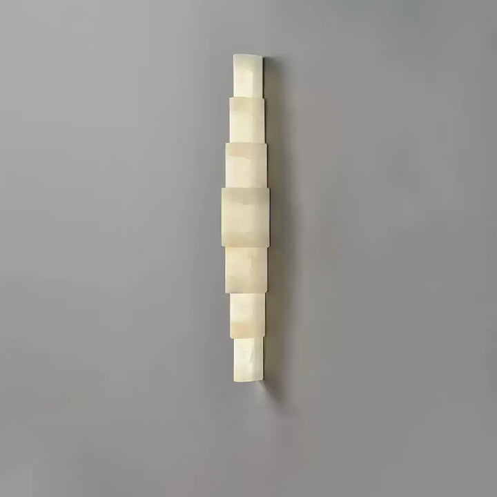 Front view of Alba Cascade alabaster wall sconce modern lighting for stylish interiors