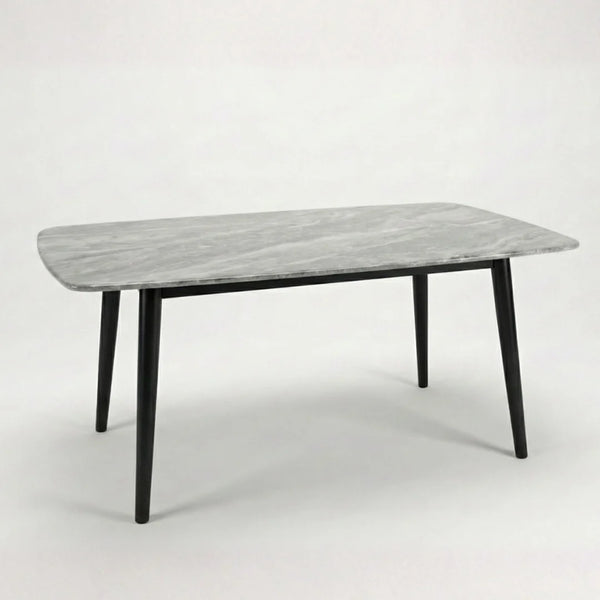 Stormstone Dining Table – Black & Grey | Solid Wood & Stone Top