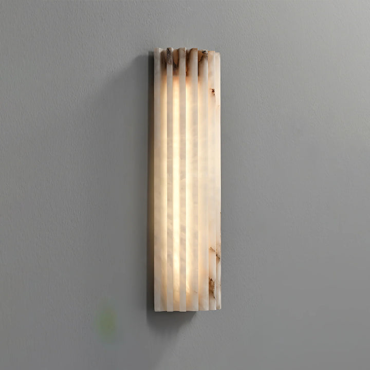 Alvia alabaster marble wall light lamp side view modern elegant home lighting fixture