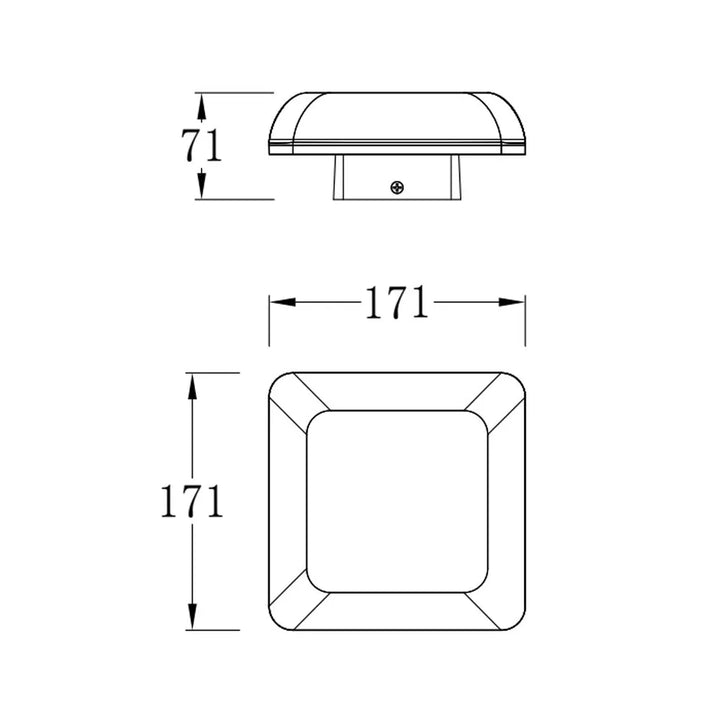 Dimensions of AMBER ARC LED Wall Light – Detailed specifications for proper installation and fitting in various spaces.