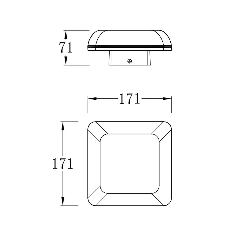 Dimensions of AMBER ARC LED Wall Light – Detailed specifications for proper installation and fitting in various spaces.