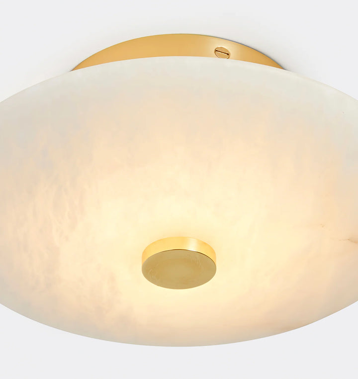 Detail view of Ankeny alabaster ceiling lamp lighting décor for elegant home interiors